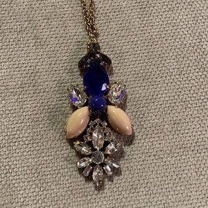 J. Crew Blue Crystal Pendant Necklace